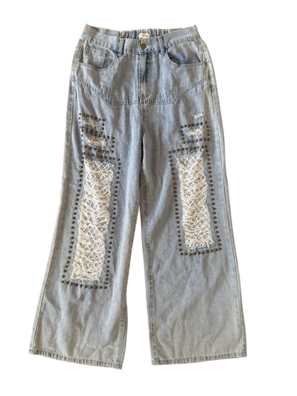 POL Denim Lace Wide Leg Jeans Size Small Womens - Picture 7 of 7